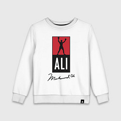 Свитшот хлопковый детский Muhammad Ali boxer, цвет: белый