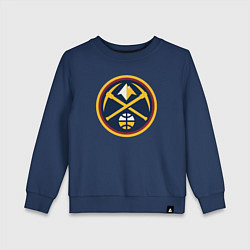 Свитшот хлопковый детский Denver Nuggets logo, цвет: тёмно-синий