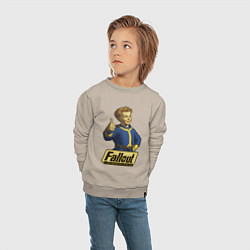 Свитшот хлопковый детский Real vault boy, цвет: миндальный — фото 2