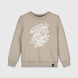 Свитшот хлопковый детский Белый осётр, цвет: миндальный