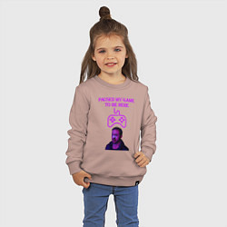 Свитшот хлопковый детский Paused my game to be here, цвет: пыльно-розовый — фото 2