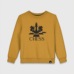 Свитшот хлопковый детский Chess play, цвет: горчичный