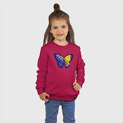 Свитшот хлопковый детский Бабочка Босния и Герцеговина, цвет: маджента — фото 2