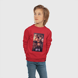 Свитшот хлопковый детский BTS art style, цвет: красный — фото 2