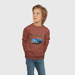Свитшот хлопковый детский Классический автомобиль Classic american car Buick, цвет: кирпичный — фото 2