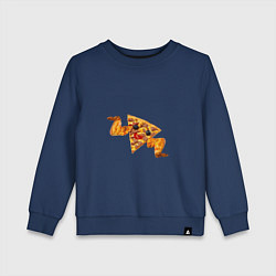 Свитшот хлопковый детский Пицца с куринными крылышками, цвет: тёмно-синий