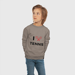 Свитшот хлопковый детский I Love Tennis, цвет: утренний латте — фото 2
