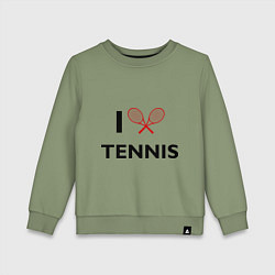 Свитшот хлопковый детский I Love Tennis, цвет: авокадо