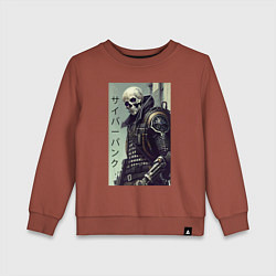 Детский свитшот Cool skeleton - cyberpunk - hieroglyphs