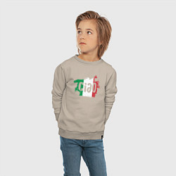 Свитшот хлопковый детский Привет Италия, цвет: миндальный — фото 2