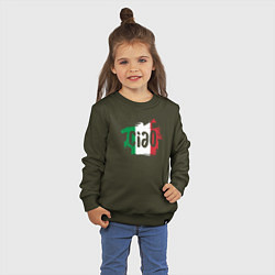 Свитшот хлопковый детский Привет Италия, цвет: хаки — фото 2