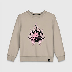 Свитшот хлопковый детский Blackpink - logo in yang, цвет: миндальный