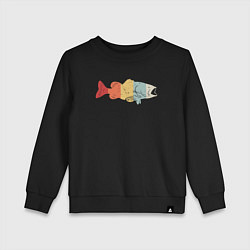 Свитшот хлопковый детский Color fish, цвет: черный
