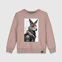 Детский свитшот Cool kangaroo - cyberpunk - neural network
