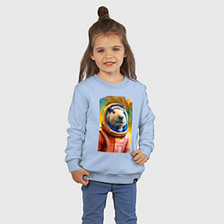 Свитшот хлопковый детский Capybara astronaut - NASA - neural network, цвет: мягкое небо — фото 2