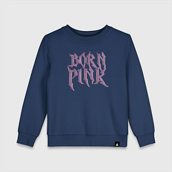 Свитшот хлопковый детский Born pink Blackpink, цвет: тёмно-синий