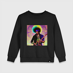 Свитшот хлопковый детский Jimi Hendrix Rock Idol Art, цвет: черный