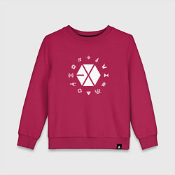 Свитшот хлопковый детский Logo EXO, цвет: маджента