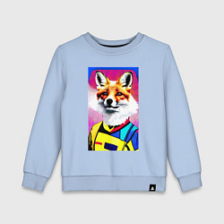 Свитшот хлопковый детский Fox - pop art - fashionista, цвет: мягкое небо