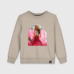 Свитшот хлопковый детский Суши Девон Аоки Honda s2000, цвет: миндальный