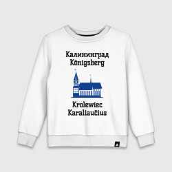 Свитшот хлопковый детский Калининград, цвет: белый