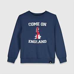 Свитшот хлопковый детский Come on England, цвет: тёмно-синий