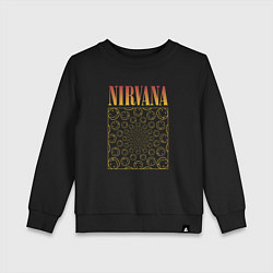 Свитшот хлопковый детский Nirvana лого, цвет: черный