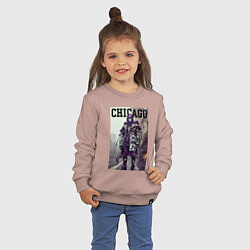 Свитшот хлопковый детский Модный чувак из Чикаго - нейросеть, цвет: пыльно-розовый — фото 2