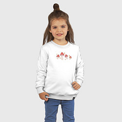 Свитшот хлопковый детский Грибы мухоморы в ретро стиле, цвет: белый — фото 2