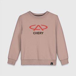 Свитшот хлопковый детский Chery Logo, цвет: пыльно-розовый