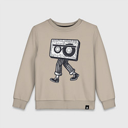 Свитшот хлопковый детский Walking tape, цвет: миндальный