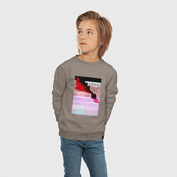Свитшот хлопковый детский Abstract glitch, цвет: утренний латте — фото 2