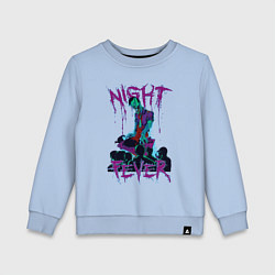 Свитшот хлопковый детский Ночная лихорадка, цвет: мягкое небо