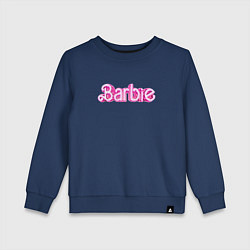 Свитшот хлопковый детский Барби - Фильм Логотип, цвет: тёмно-синий