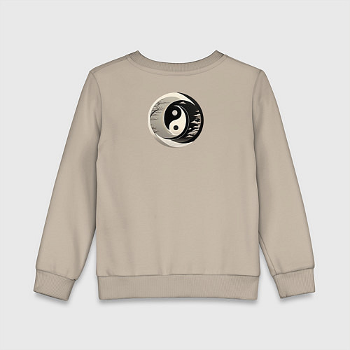 Детский свитшот Скура с инь и янь / Миндальный – фото 2