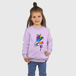 Свитшот хлопковый детский Яркая разноцветная абстракция, цвет: лаванда — фото 2