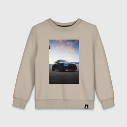 Свитшот хлопковый детский Авто на фоне неба, цвет: миндальный