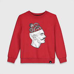 Свитшот хлопковый детский Механический мозг, цвет: красный