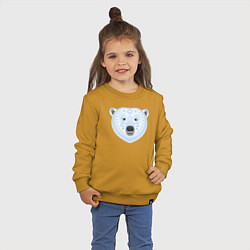 Свитшот хлопковый детский Полярный медведь, цвет: горчичный — фото 2