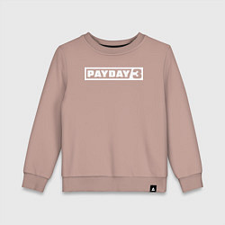 Свитшот хлопковый детский Payday 3 logo, цвет: пыльно-розовый