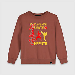 Свитшот хлопковый детский Боец кекусинкай карате, цвет: кирпичный
