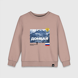 Свитшот хлопковый детский Домбай Карачаево-Черкесская Республика, цвет: пыльно-розовый