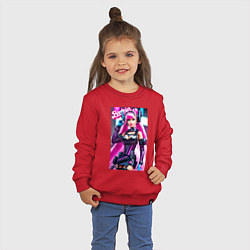 Свитшот хлопковый детский Барби - киберпанк - нейросеть, цвет: красный — фото 2