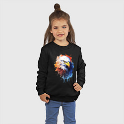 Свитшот хлопковый детский Граффити с орлом, цвет: черный — фото 2