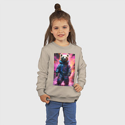 Свитшот хлопковый детский Мишка таптышка, цвет: миндальный — фото 2