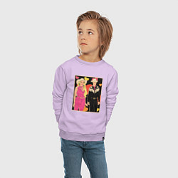 Свитшот хлопковый детский Ковбои Барби и Кен, цвет: лаванда — фото 2