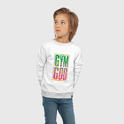 Свитшот хлопковый детский Gym god, цвет: белый — фото 2