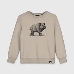 Свитшот хлопковый детский Кабан гуляет, цвет: миндальный