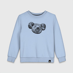Свитшот хлопковый детский Коала морда, цвет: мягкое небо