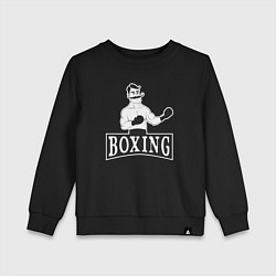 Свитшот хлопковый детский Boxing man, цвет: черный